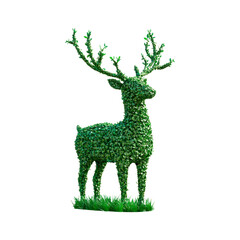 Obraz premium Topiary reindeer bush. Isolated on transparent background.