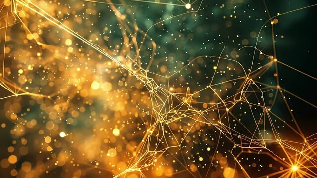 A web of intricate lines pulsating with energy symbolizing the activation and transformation of particles in the Higgs field.