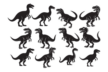 Dinosaurs  Silhouette vector illustration, Dinosaurs  Silhouette, Dinosaurs  Silhouette Bundle 