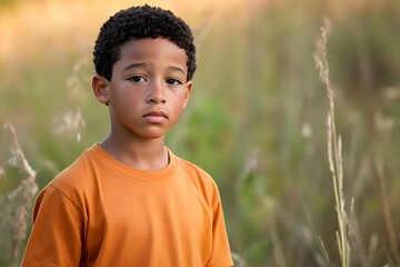 a child in an orange shirt