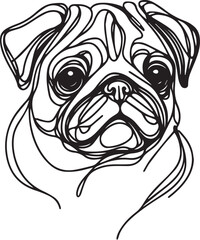 Vector of bull dog design on white background.