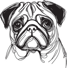 Vector of bull dog design on white background.