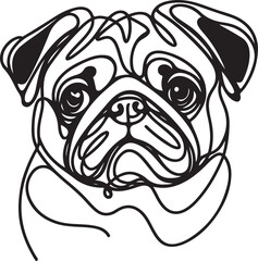 Vector of bull dog design on white background.
