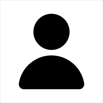 A minimalist icon of a single user silhouette, representing an individual profile or account. Ideal for personal apps, login screens, or user management systems.