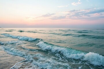 Soft watercolor gradient with gentle waves, background, soft focus