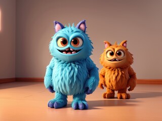 halloween spooky ghost,3d monster cartoon,monster in the city