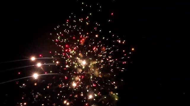 fireworks in the night sky