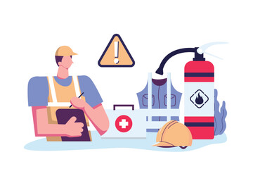  Occupational Safety and Health Administration flat illustration