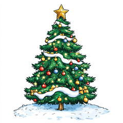 christmas tree on white