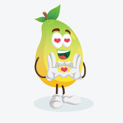 Mango Logo mascot in love pose