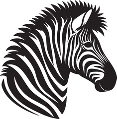A black and white zebra vector logo