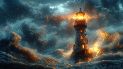 Lighthouse in a Storm