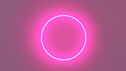 Fototapeta premium Abstract light pink neon circle glowing in a sleek grey background, grey, backdrop