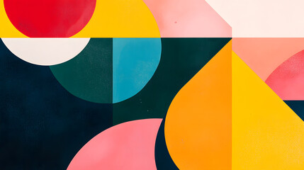 Geometric shapes with vibrant color transitions.