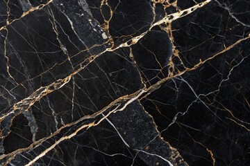 Close-up of polished onyx marble, showcasing its crystalline structure and deep black color, glossy, clarity, dark, inclusions, sedimentary rock