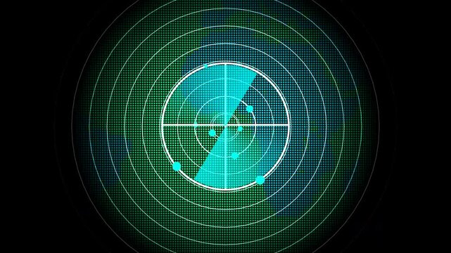 Animated radar HUD scanning with searching radar 4K video motion