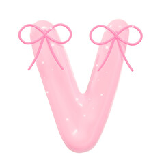 3D Coquette Font with V Stylish Retro Design