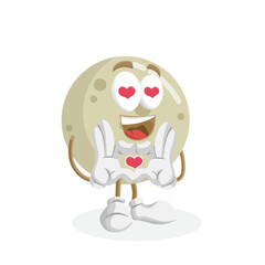 Moon Logo mascot in love pose