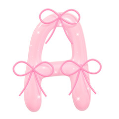 3D Coquette Font A with Stylish Retro Design