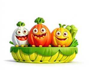 vegetables on a white background