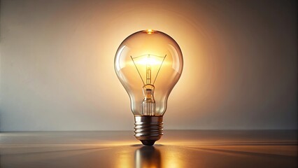 A single incandescent light bulb illuminates a surface with a warm glow, creating a soft and inviting ambiance.