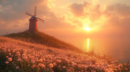 Windmill Sunset