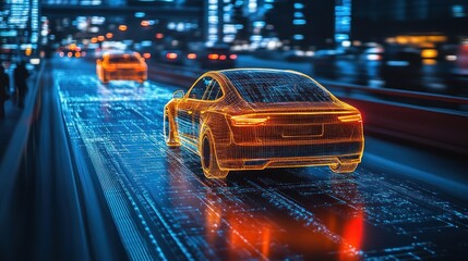 Testing new vehicles on a test track outside an automotive manufacturing facility engineers monitoring performance and safety features as cars drive by