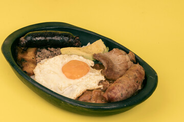 Tray paisa the most representative dish of Colombia