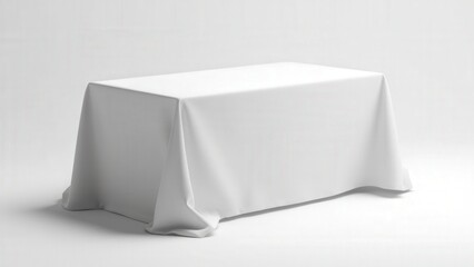 A white plastic tablecloth mockup that combines practicality with a clean design for casual event settings.