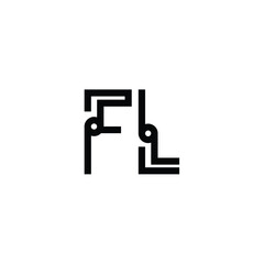 FL monogram logo design letter text name symbol monochrome logotype alphabet character simple logo