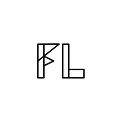 FL monogram logo design letter text name symbol monochrome logotype alphabet character simple logo