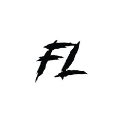 FL monogram logo design letter text name symbol monochrome logotype alphabet character simple logo