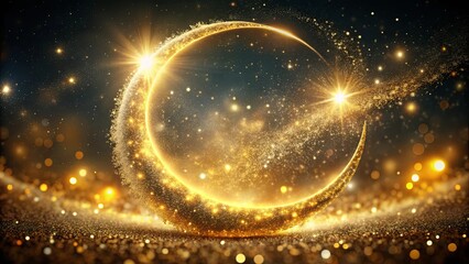 Obraz premium A celestial arc of shimmering stardust with a celestial glow and sparkling lights, creating a breathtaking spectacle of cosmic wonder.