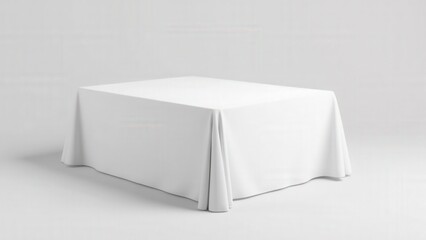 A mockup showcasing a white round tablecloth 120 inch, perfect for grand event tables and banquets.
