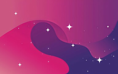 Fototapeta premium Cosmic wave abstract. Pink purple nebula fantasy. Dreamy space art evokes tranquility and wonder.
