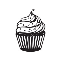 illustration of cupcake isolated on white