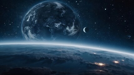 Fototapeta premium earth and moon