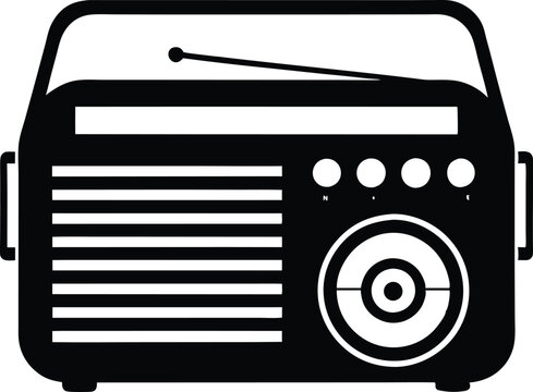 recommend clip art: Vintage Radio silhouette, old retro radio icon vector