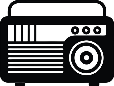 recommend clip art: Vintage Radio silhouette, old retro radio icon vector