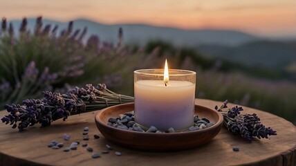 candles and lavender