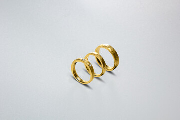 wedding rings on the table