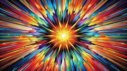 Fototapeta premium A vibrant explosion of color bursts outwards from a central point, creating a sense of movement and energy.