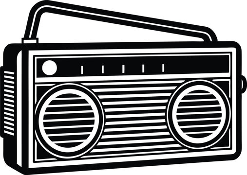 recommend clip art: Vintage Radio silhouette, old retro radio icon vector