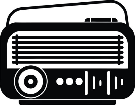 recommend clip art: Vintage Radio silhouette, old retro radio icon vector