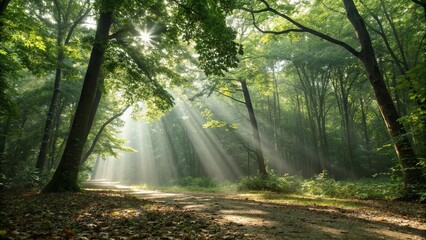 Rays of Sunlight Filtering Through Leaves, sunlight filtering, nature's beauty, natural light