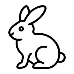 cute rabbit bunny icon outline vector art design on a white background