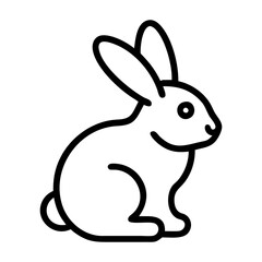 cute rabbit bunny icon outline vector art design on a white background