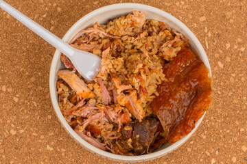 Typical lechona from Tolima with rice