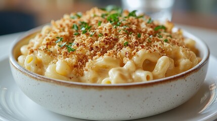 Creamy Mac and Cheese with Crispy Breadcrumb Topping Recipe
