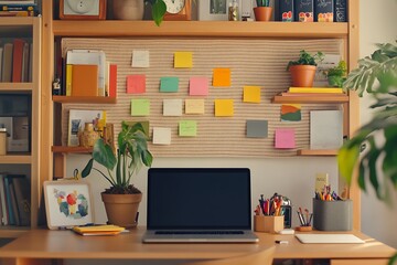 Creative workspace mockup laptop computer and stylish accessory on table.